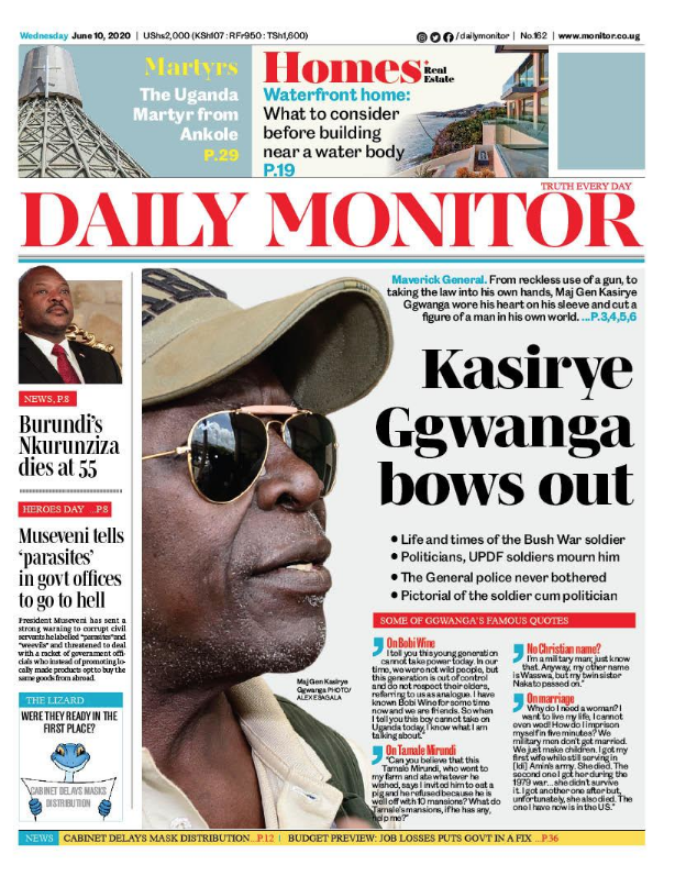ntvuganda's tweet photo. Kasirye Ggwanga bows out - This is the biggest headline in your copy of the revamped @DailyMonitor this morning. 

#MonitorRevamped https://t.co/hp8m9fAlFt