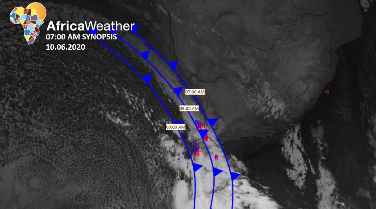 AfricaWeather_'s tweet photo. #ColdFrontSA #WeatherUpdate
Black and white image shows the cold front at different times from midnight up to 07:00AM.
Darker shades of red indicate the heaviest 🌧️ rainfall areas today.
🍃 Windy over the Cape, Free State and North West.
@_ArriveAlive @ASKMeteo @FatalMoves https://t.co/kQxSsteQDM