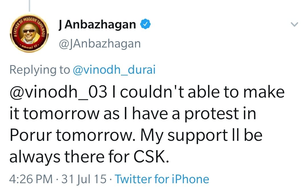 TheVinodh's tweet image. This was during #SaveCSK signature campaign... He is a Cricket Follower and supporter of CSK @JAnbazhagan  @ChennaiIPL  #RIPJAnbazhagan #JAnbazhagan