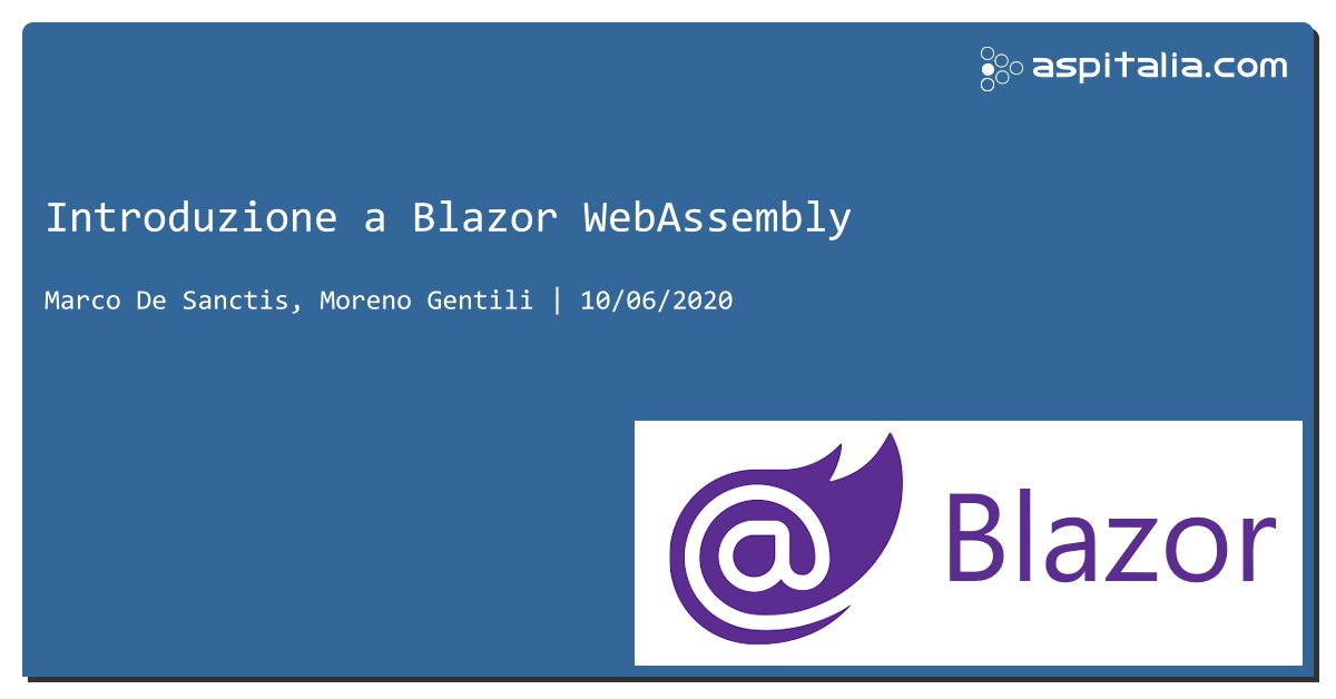 aspitalia's tweet image. Introduzione a #blazor #webassembly aspit.co/b1x #aspnetcore3 #netcore3