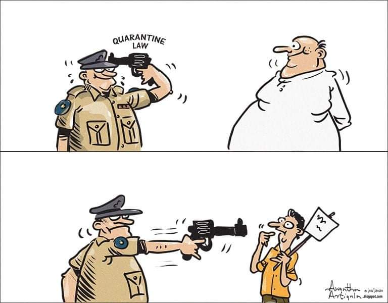 vikalpavoices's tweet photo. නිරෝධායන නීති

උස් තැන් දැක හැකිලෙන්නේ
මිටි තැන් දැක් පුප්පන්නේ 

කාටුනය @awanthaartigala #lka #Srilanka #Quarantine https://t.co/t6nlMDDUOi