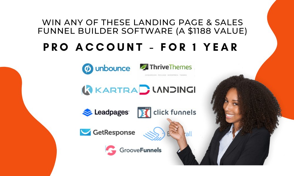EchoMyke's tweet photo. Win for FREE An Entire Year Subscription For A Landing Page &amp; Sales Funnel Builder PRO Account (a $1188 value)
https://t.co/sMzw73a4Gz https://t.co/YjZiKLTUkA