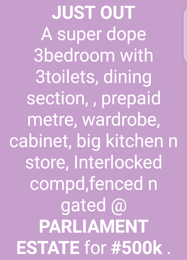 zalasoft's tweet photo. The Brief + The Apartment
Apartment Type: 3 Bedroom
Location: Parliament Estate
Rent: 500k
#akurerealestate
#akurecity
#akureproperties https://t.co/PVG9NDxNi0
