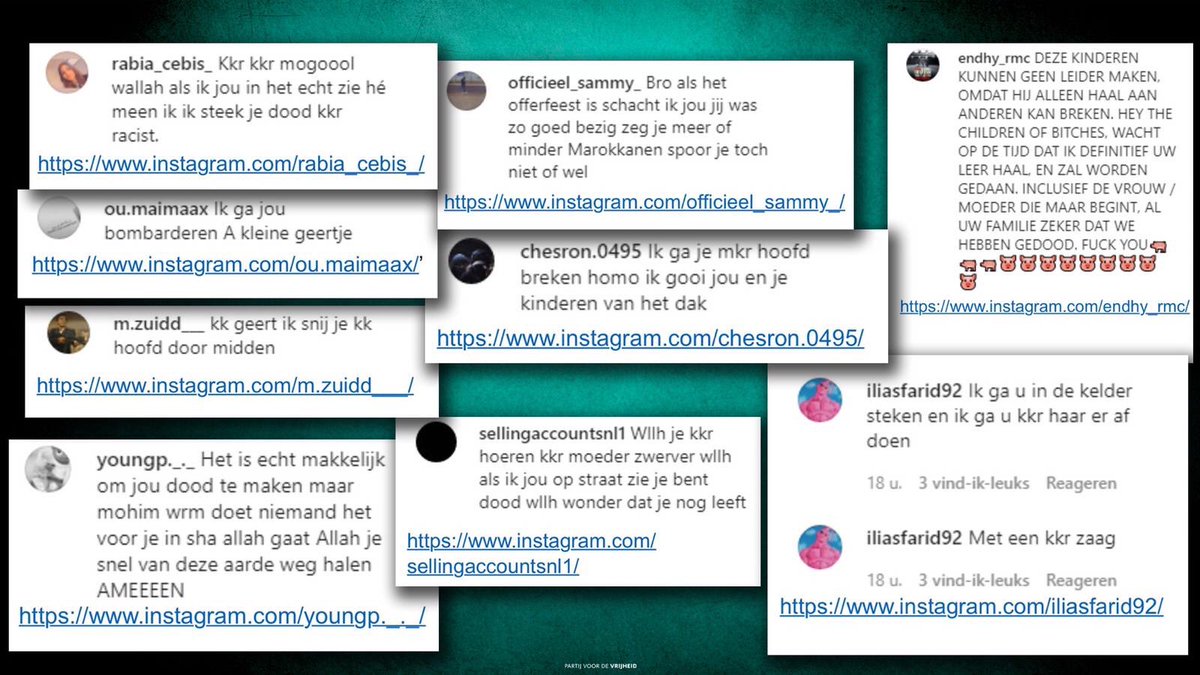 Ze willen me neersteken, bombarderen, mijn hoofd doormidden snijden, slachten, van het dak gooien en in de kelder steken en een zaag gebruiken.