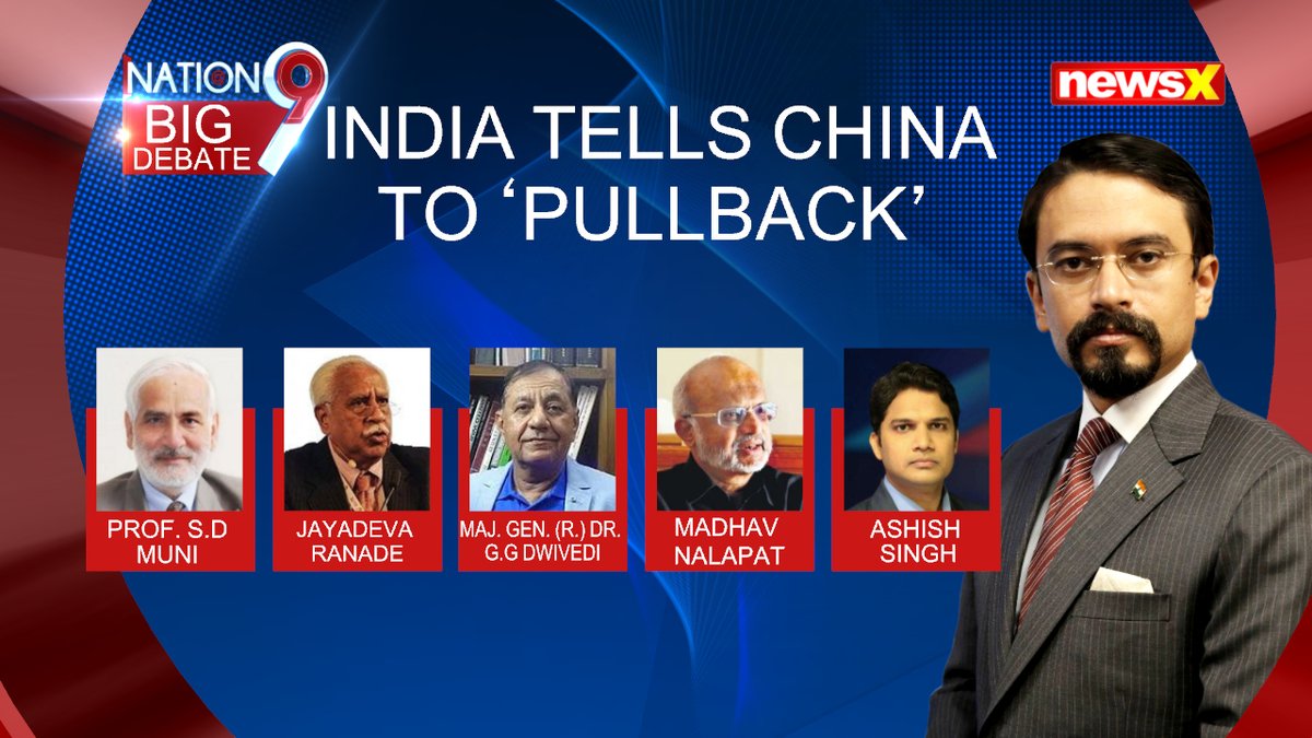 NewsX's tweet photo. #OperationLAC | India tells China to 'Pullback.'
.
.
.
Watch the full discussion on NewsX YouTube.
https://t.co/WpYhRczjUj
@Rishabh_Gulati_ @SDMUNI @MD_Nalapat @AshishSinghNews https://t.co/MM1lMaJpB0