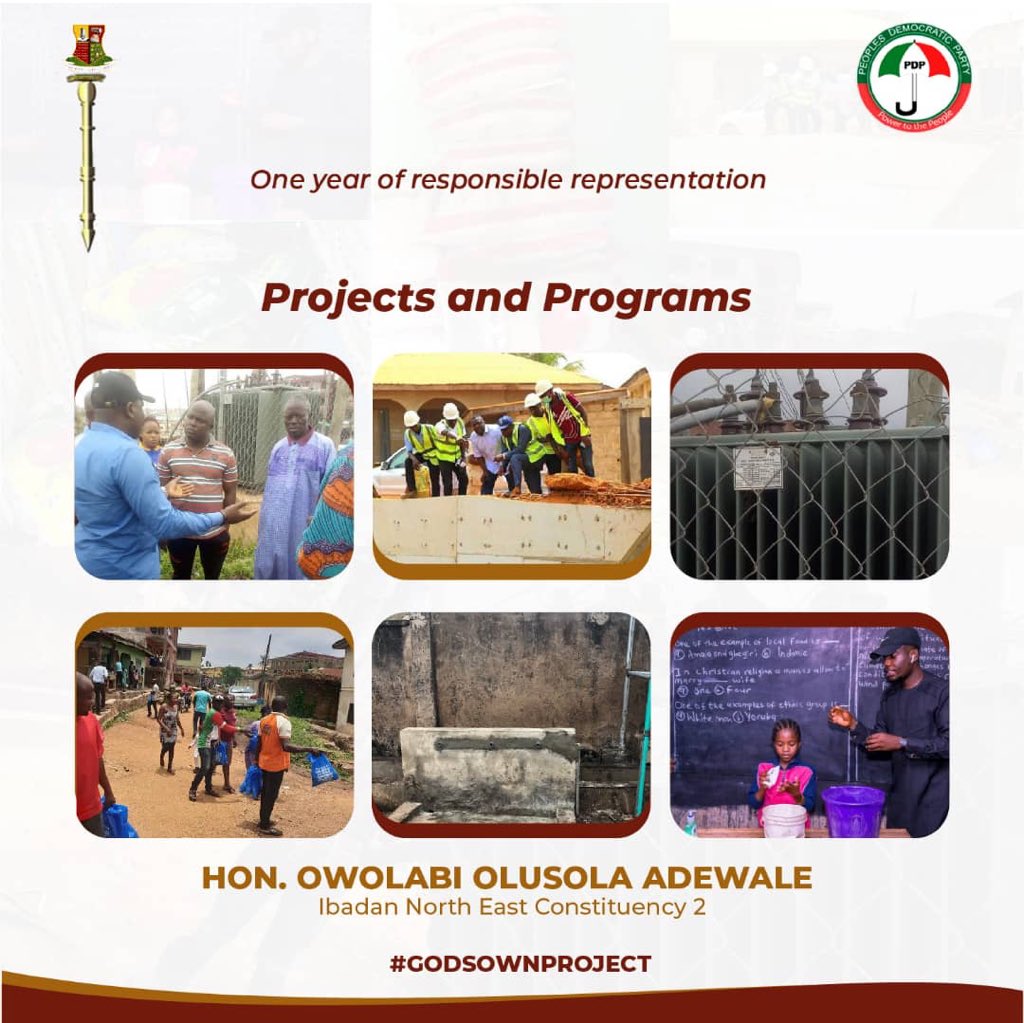 OwolabiHon's tweet photo. June 10 , 2020
It is exactly one year I became an assembly man and I have the chance to represent the good people of Ibadan north-east constituency II in the state house, this is a brief on the job done so far .
#Godsownproject
#Omituntun https://t.co/WBwQfWPFkD