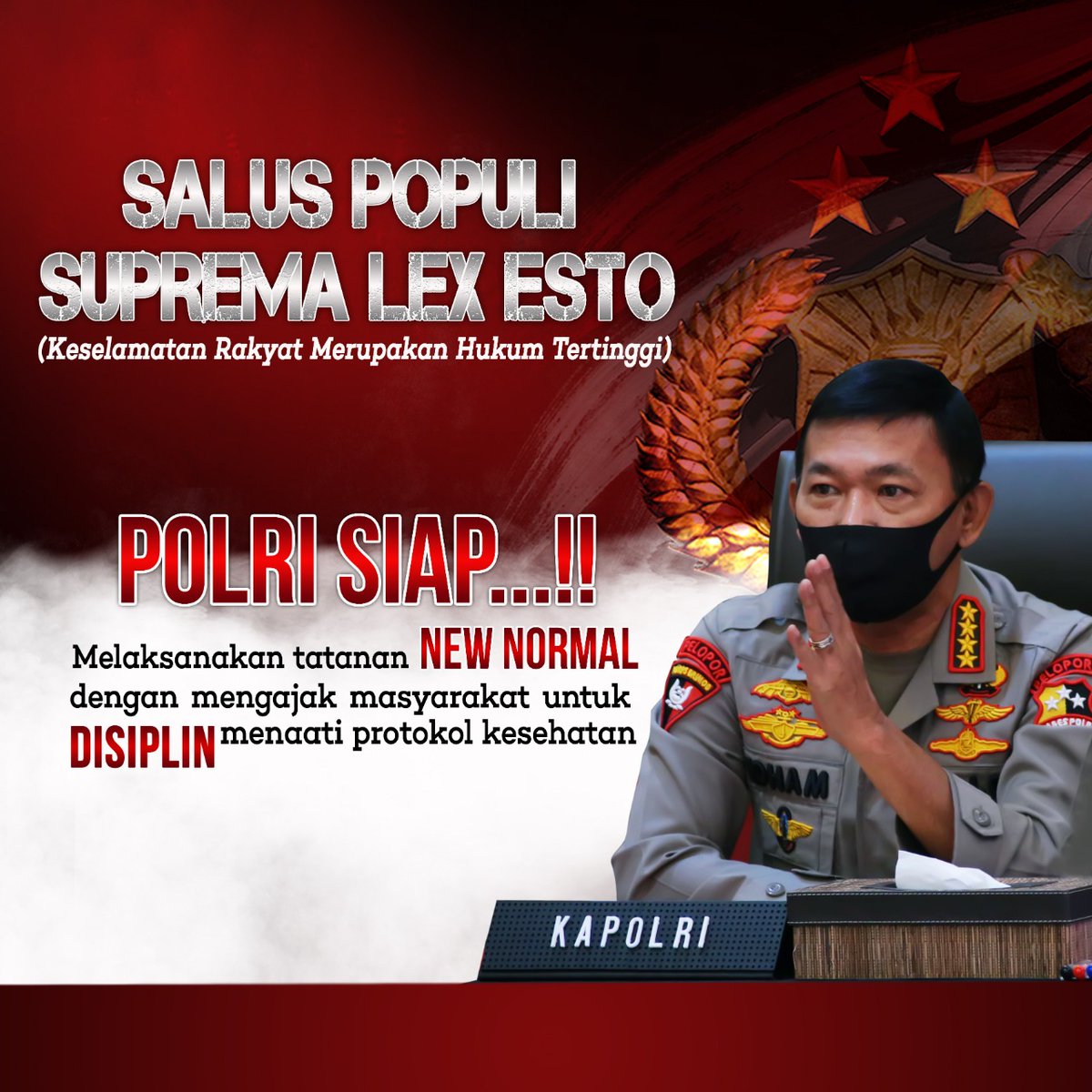 CineamPolsek's tweet photo. POLRI SIAP...!! Melaksanakan tatanan NEW NORMAL dengan mengajak masyarakat untuk DISIPLIN mentaati protokol kesehatan

#PolriKawalTatananBaru https://t.co/qWgLBAjnGl