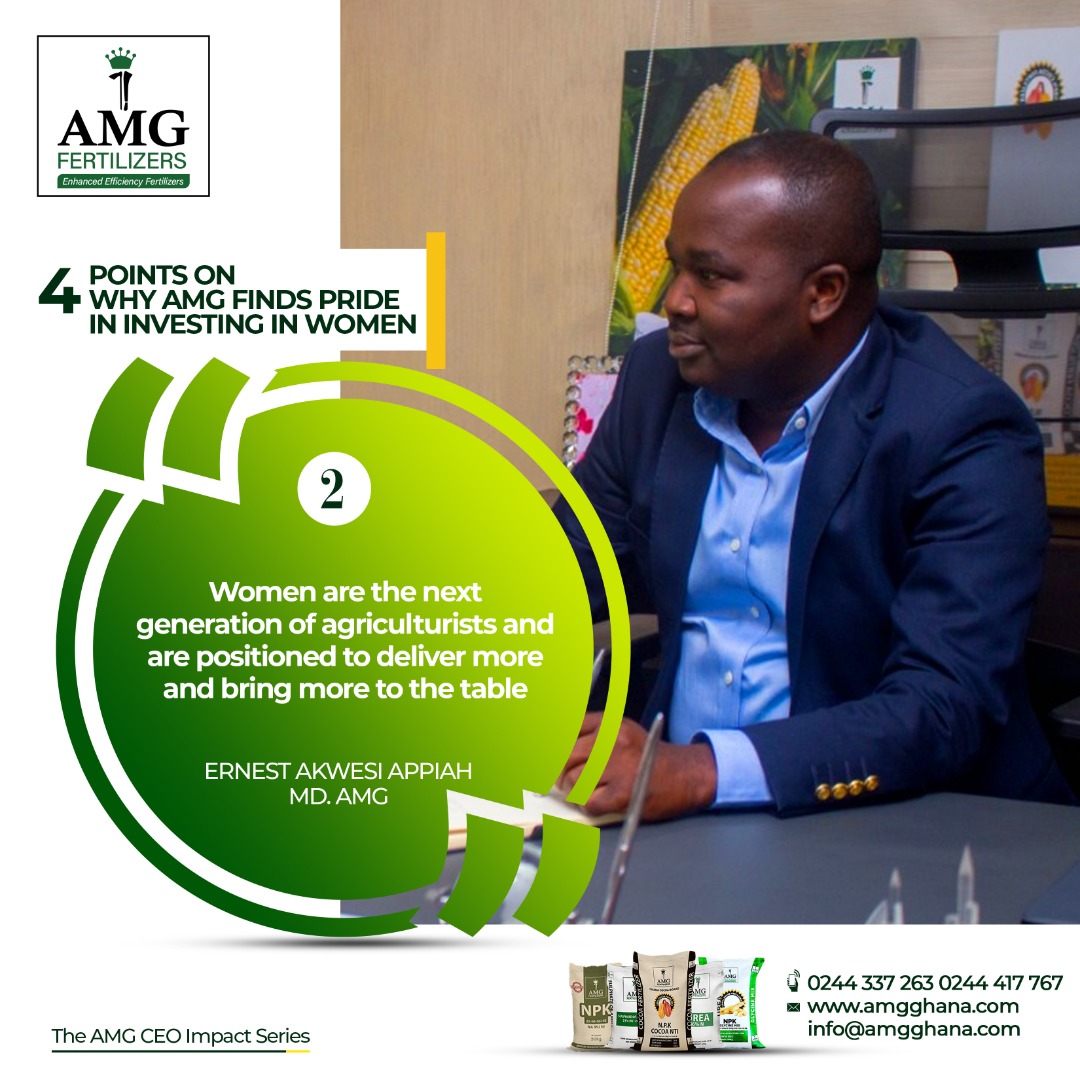 AMG believes women, quality education, good health and well being have always been the backbone of a large majority of farming businesses and given women farmers and value chain actors, the access to resources they need will further boost and strengthen them to deliver.
