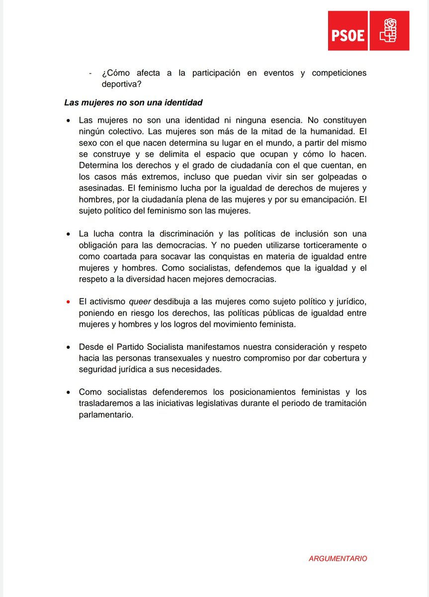 Aún no puedo creer el argumentario contra las personas #trans q ha elaborado @PSOEigualdad de <a href="/carmencalvo_/">Carmen Calvo</a>. Un feminismo q repite el mismo mantra q <a href="/hazteoir/">HazteOir.org</a> y <a href="/vox_es/">VOX 🇪🇸</a> (los niños tienen pene y las niñas tienen vulva) NO ME REPRESENTA: los derechos de las personas trans son #DDHH