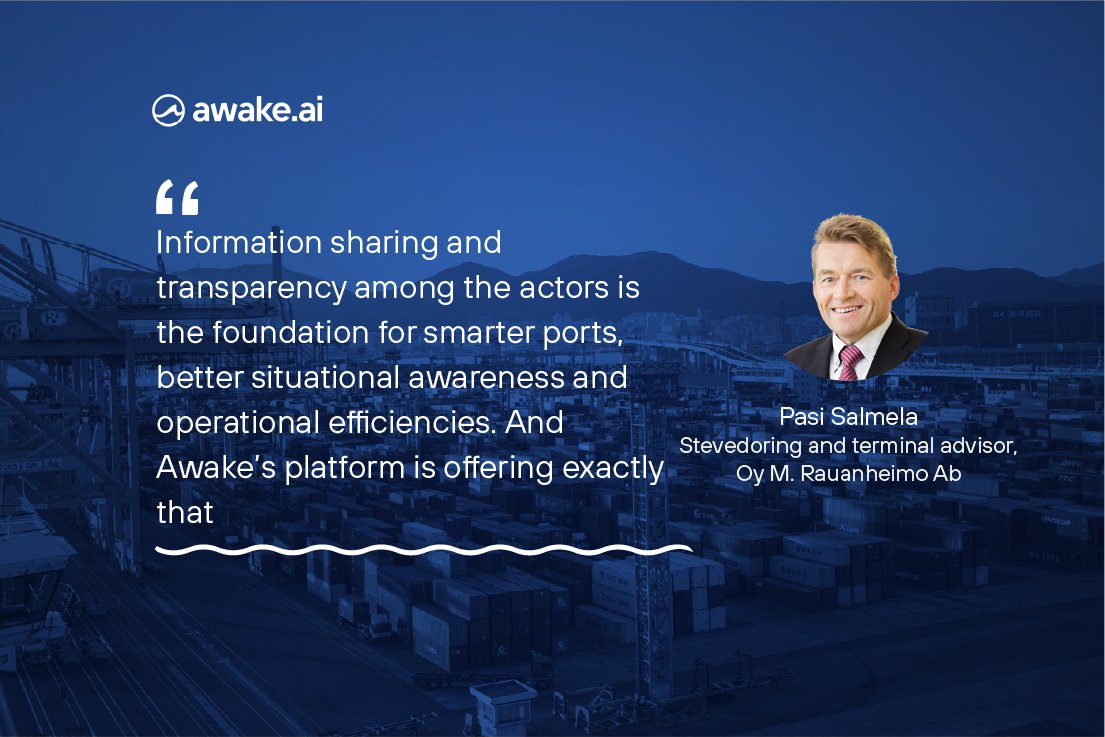Learn more about Smart Port as a Service and Awake's Platform for better situational awareness and operational efficiencies straight from the customer.

hubs.ly/H0rgTl80

#SmartPort #portcalloptimization #SPaaS #awakeai #rauanheimo