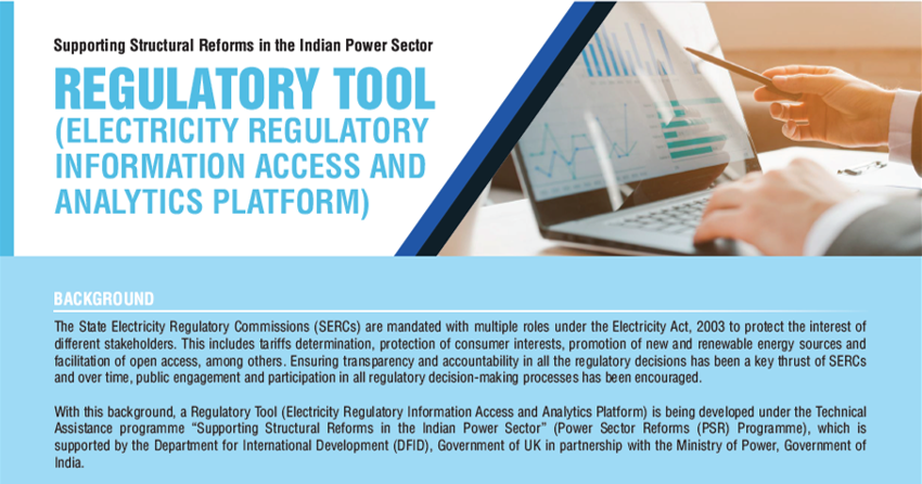 psr_india's tweet photo. The #Regulatory Tool, developed under PSR programme, institutionalises the process of regular updates by #SERCs & provides national, state and #discom level information on a single platform. Learn more here. https://t.co/eWuByGWe4F @DFID_UK @UKinIndia @MinOfPower https://t.co/C76BeWTMsI