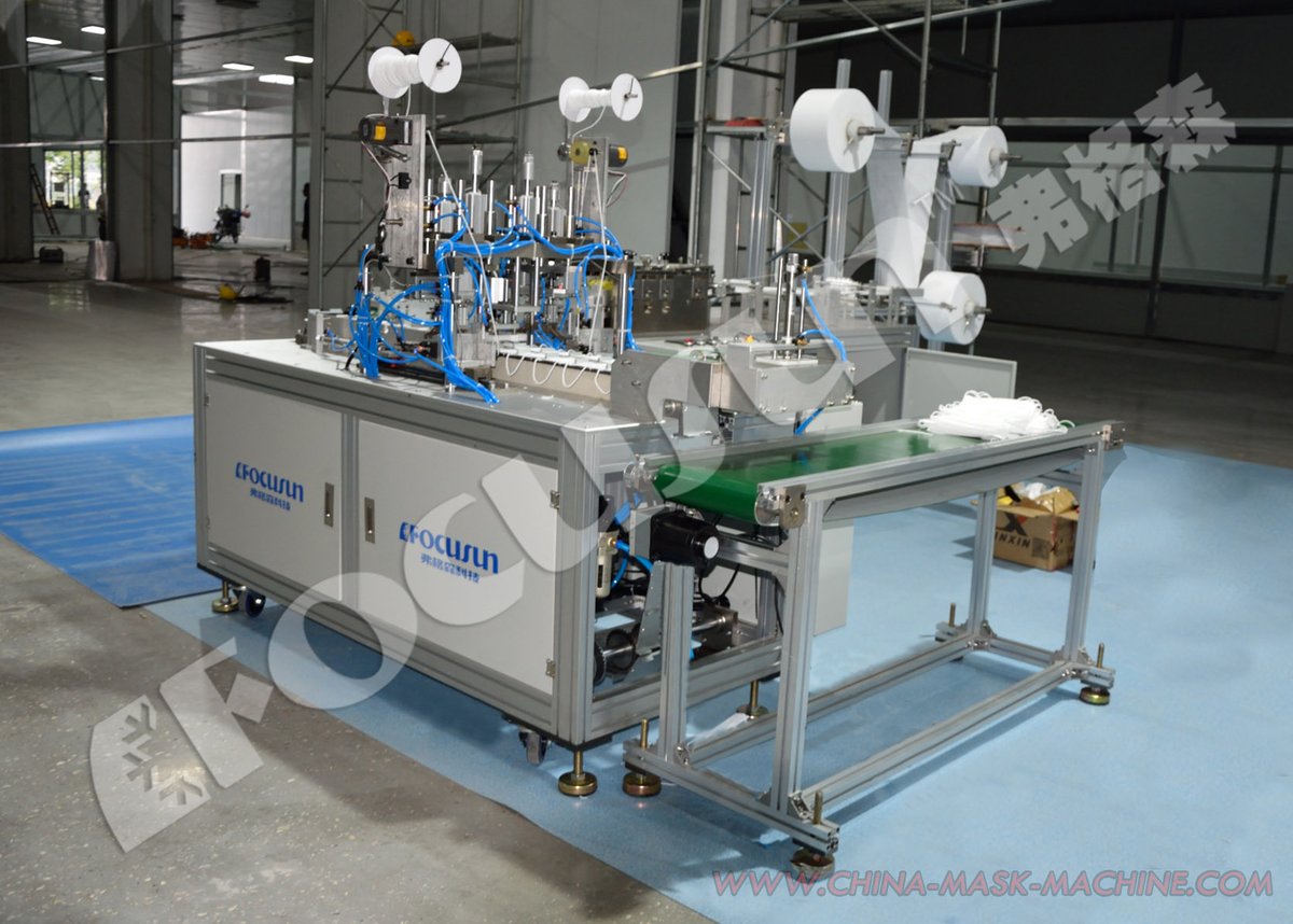 Focusun_Ice's tweet image. #Focusun automatic #maskproductionline: one #maskbodymachine with one #earloopweldingmachine which ensures 50 pcs #disposablemasks per minute. One machine only needs one person to operate. We also have reliable mask-making material suppliers. #maskmachine 
china-mask-machine.com
