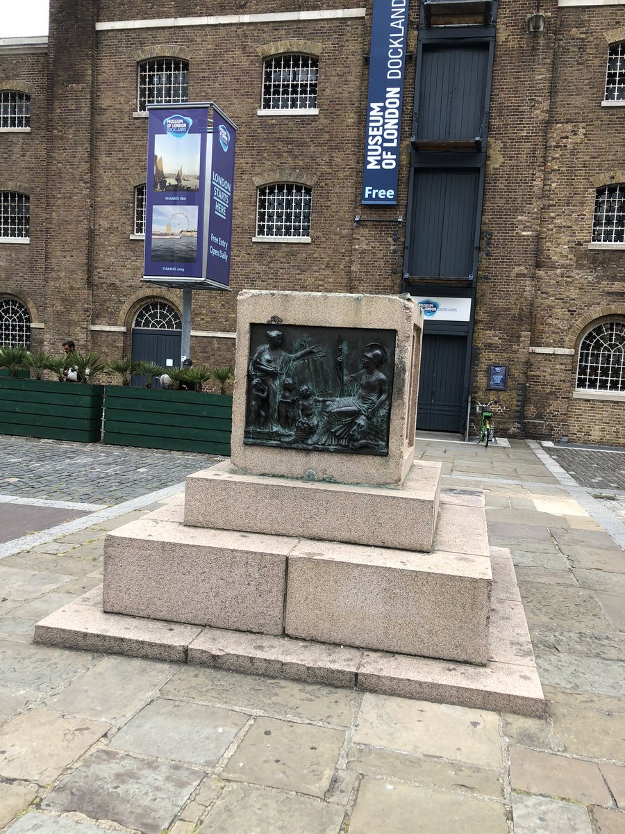 SwainITV's tweet photo. At #RobertMilligan statue that WAS here. Taken down last night, rather than pulled down by protesters. #BlackLivesMatter has identified 60 statues in towns and cities across U.K. they want pulled down. Big debate with @piersmorgan @susannareid100 @GMB https://t.co/XaZsCh99F0
