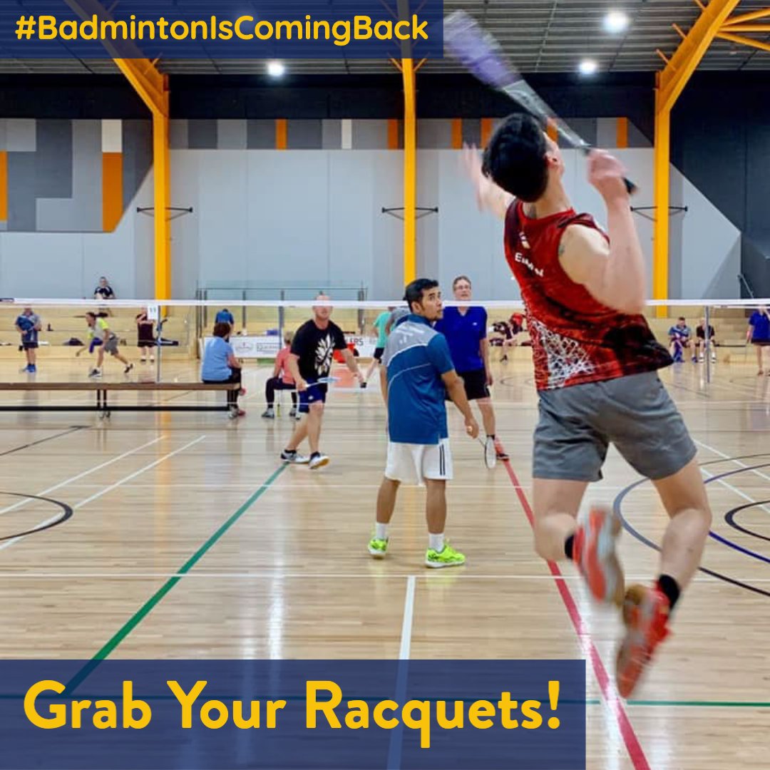 BaddyVic's tweet photo. Grab your racquets and dust them off... 🏸 - #BadmintonIsComingBack 🤩

📍 Use our updated Club Finder for availability: https://t.co/6Sa2UnCETD

📢 Check out our updated COVID-19 page for FREE guides and resources:
https://t.co/qPRXoiBTR5
#BVCommunity #badminton #parabadminton https://t.co/dy5qGaAbQp