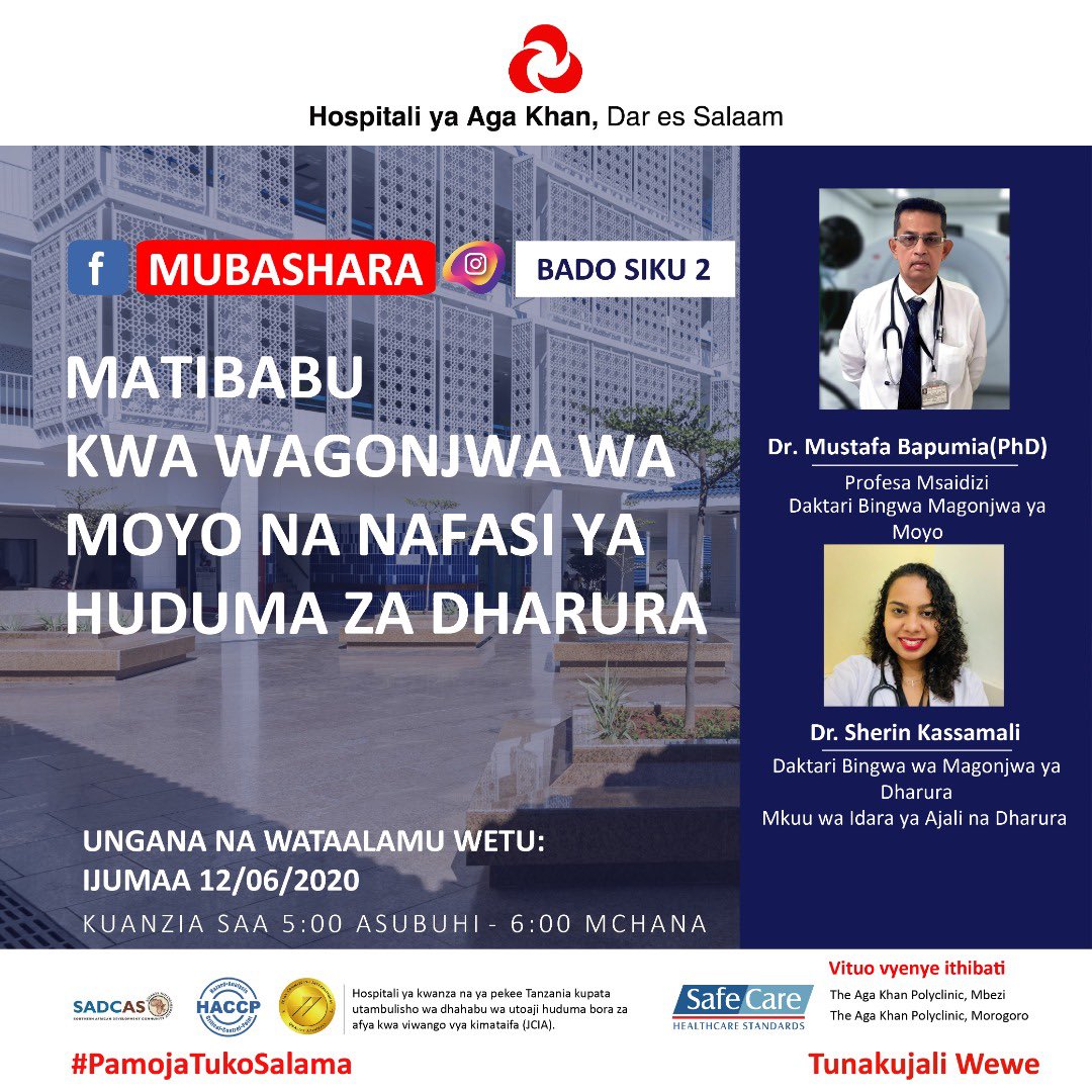 akhstanzania's tweet photo. Je, una maswali kuhusu matibabu ya moyo? Au unataka kujua kuhusu huduma zetu za dharura? Tuma maswali yako sasa na madaktari bingwa watakujibu katika Mubashara Ijumaa Saa 5 asubuhi. Usikose kuna siku 2 tu!! #afya #healthcare #tanzania #africa #hearthealth #Cardiology #Emergency https://t.co/34Ol3AcWIe