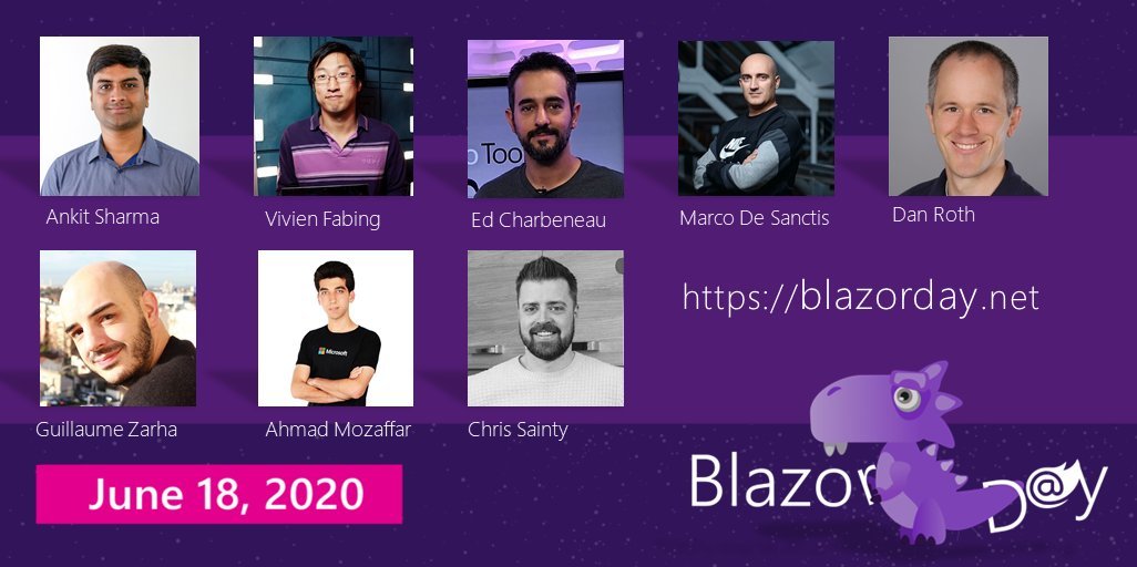 AClerbois's tweet photo. Next week, with @tossnet1 &amp; @denisvoituron, we're hosting #BlazorDay
It will be presented by @flobo09, and we'll be pleased to have, among others, @danroth27 and @chris_sainty.
It's a #free #event about #Blazor, registration: https://t.co/BRpkfpyMas - Supported by @DevAppsPodcast https://t.co/7JkZUfFDbB