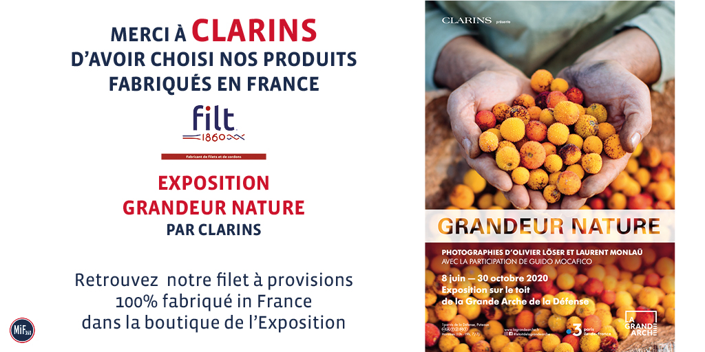 Merci @ClarinsFR d'avoir choisi nos filets à provisions #madeinfrance pour la boutique de l'exposition #clarinsgrandeurnature sous les conseils @mif360 
📍 La Grande Arche de la Défense

#grandeurnaturesurletoitdelagrandearche #clarinsengagements #beauteresponsable