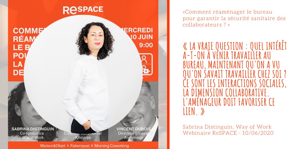 businessimmo's tweet photo. Pour Sabrina Distinguin, "le cadre de travail et la diversité des espaces qu'on offre au bureau doivent être meilleurs que ce petit bureau qu'on a bricolé chez soi". #ReSPACE https://t.co/1E6h99IMZ1