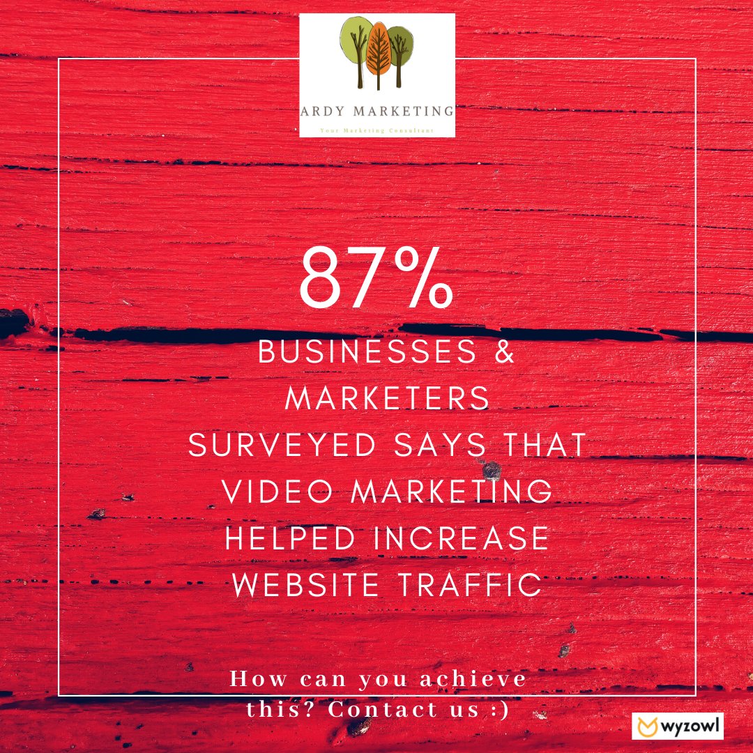 Video Marketing is a very powerful tool to use for marketing your business, brand, products/services. A survey done by Wyzowl gives stats on this. 
Please contact us to learn more and we can set up a 30 min free consultation for you.