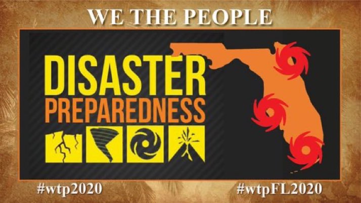 Emergency Items For Your 72-Hour Bag Gear

Water

A basic first aid kit

A mylar emergency blanket

Protein bars or similar

Good multi-tool with a knife

Headlamp with extra batteries

Backup battery for your cell phone

Appropriate change of clothing

#wtpFL2020 
#wtp2020