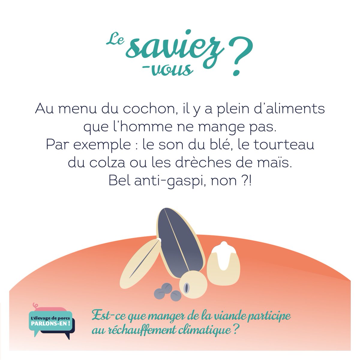 L’élevage de porcs, parlons-en ! 🐷
Aujourd'hui, nous abordons le sujet de l'élevage et du climat.
A partager et repartager sur vos réseaux !