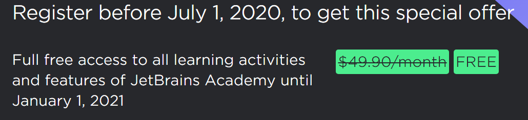 allljproject's tweet image. Best Course By jetBrains Academy Completely free due to COVID-19 pandemic registration last date July  1 2020.
Learn to Program byCreating Working Applications
#Ljprojects👍
