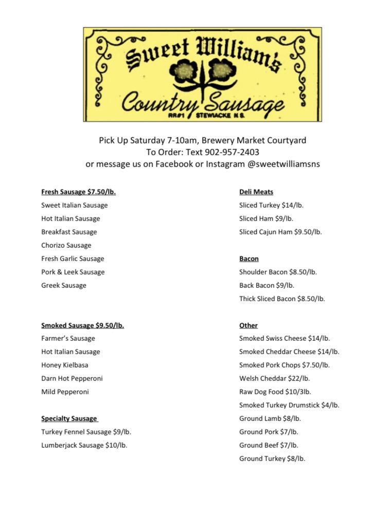 SweetWilliamsNS's tweet photo. Our Farmers Markets are still closed and we’re still doing preorders 

Here’s our product list for the week! 
Please try and get your orders in before Friday morning for the Saturday morning pick up #halifax #thankyou #supportsmallbusiness https://t.co/LO4phN6R4Y