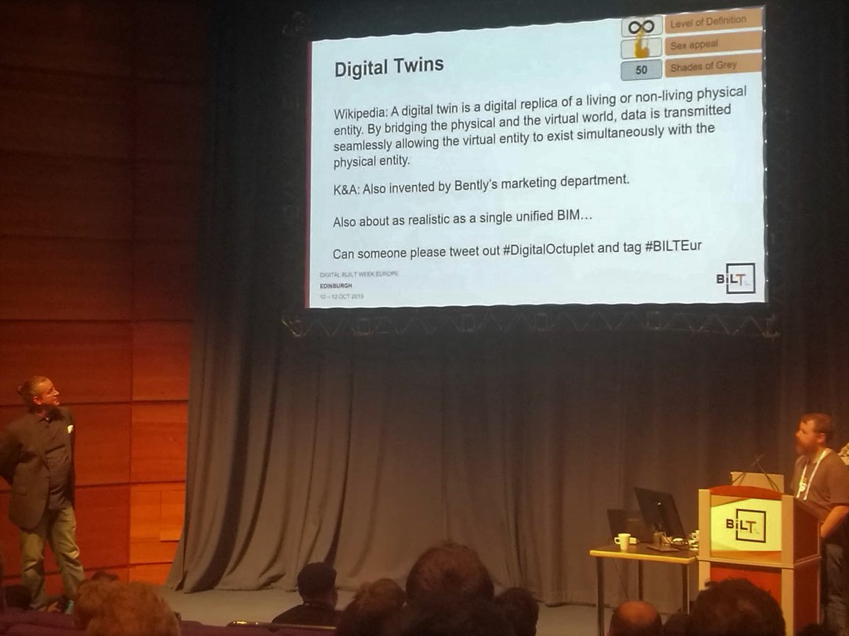 baestbergonzoni's tweet photo. Al #MeetBUG #BUGITaly eravamo + di 60!
#DigitalTwin: è la nuova #buzzword del settore #AEC o c'è dell'arrosto sotto il fumo?
I #DigitalTwins NON sono modelli #BIM per fare #simulazioni, ma un #ecosistema che comprende #IoT #Domotica #BMS #SmartBuildings e... #DigitalOctuplet😜 https://t.co/CwBsFODeek