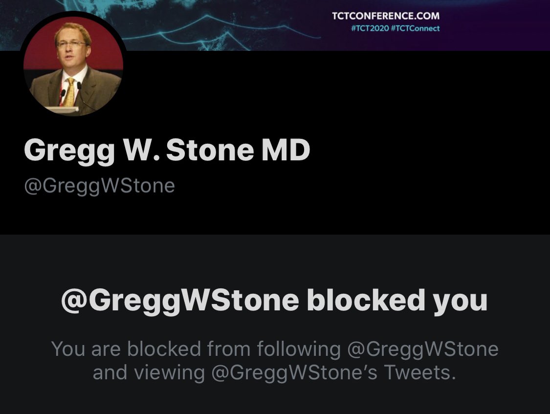 Patrick Myers (@pomyers) on Twitter photo <a href="/GreggWStone/">Gregg W. Stone MD</a> also blocking me. Deeply disturbing, so much for an open discussion of ideas & science <a href="/GreggWStone/">Gregg W. Stone MD</a> also blocking me. Deeply disturbing, so much for an open discussion of ideas & science