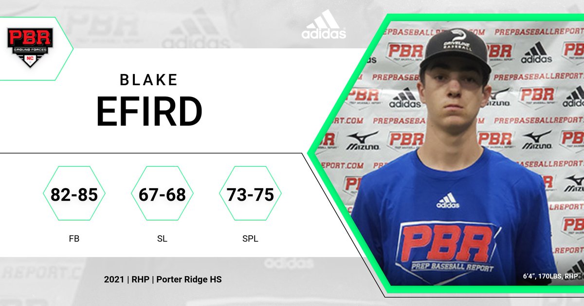 🔦UNCOMMITTED SPOTLIGHT🔦

Blake Efird
2021 | RHP | <a href="/PRPiratesBSB/">Porter Ridge Baseball</a>

📝 Lanky with a clean arm stroke and some quickness through release. A jump could be coming soon.
📝📊📹 &gt;&gt; prepbaseballreport.com/profiles/NC/Bl…
