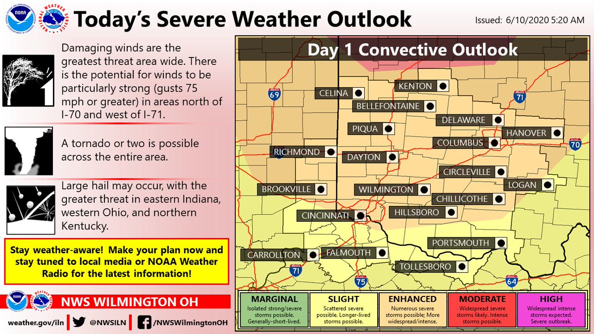 NWSILN's tweet image. [525 am] Today is a day to be particularly weather aware. Severe thunderstorms are expected to develop and move across the region this afternoon and evening. Make sure you have a way to receive weather alerts. Plan now on what to do if severe weather approaches your location.