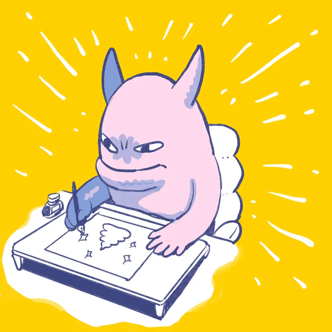 仕事をするかっこいい横顔に憧れるけど、真剣に絵を描いてるとどんどんしゃくれてくる。 