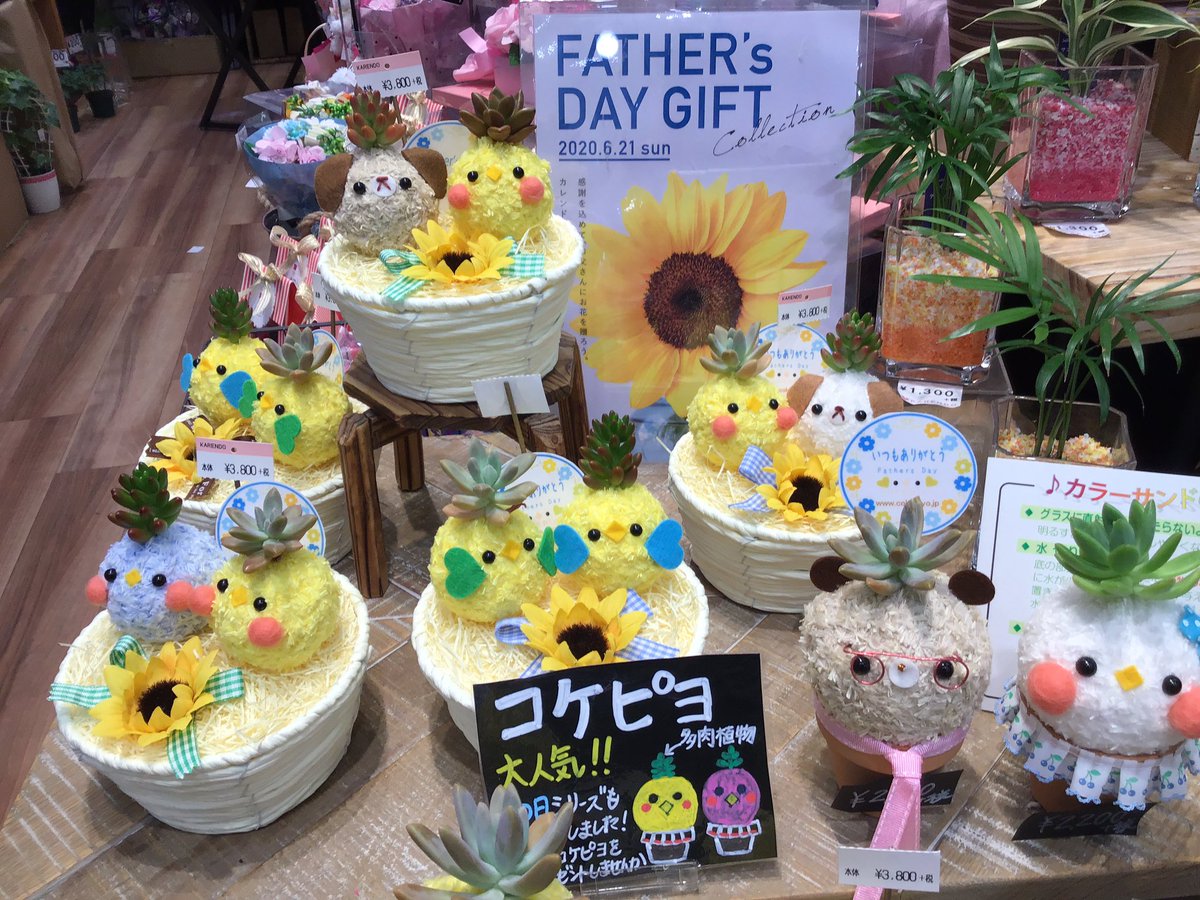 こんばんは🌙

父の日オススメ「コケピヨ」の紹介です✨

かわいいひよこやワンちゃんに多肉植物が生えてます❗️

見た目もかわいくて育てるのもとっても簡単🌱

眼鏡をかけたものやネクタイをしているものなど
種類も豊富です🐥

#コケピヨ
#karendo
#父の日
#お花
#お花のある暮らし
#ギフト