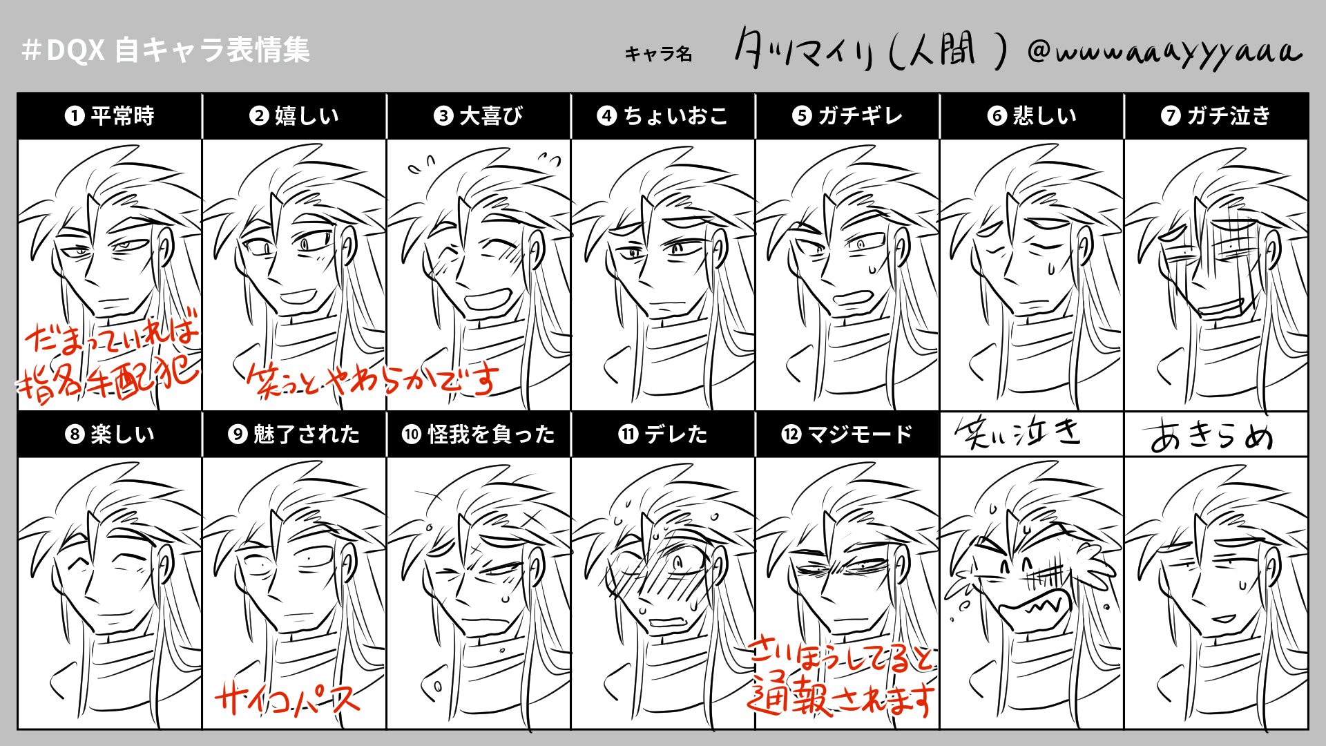 Waya Dqx自キャラ表情集 種族違いだったり双子違いだったりで表情かぶったりするの楽しいです T Co Ocacfkxizn Twitter