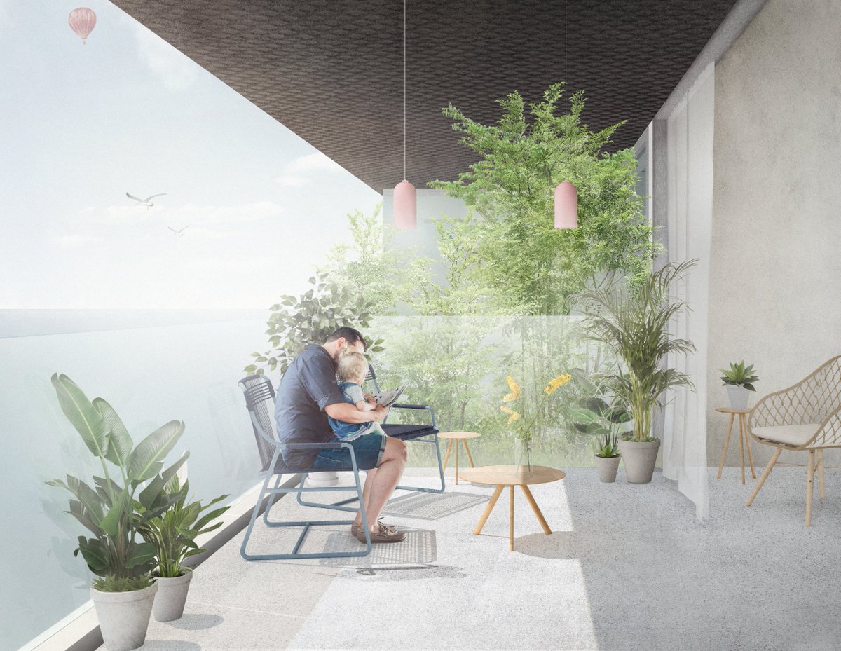 Aan het Tolhuiskanaal in Amsterdam-Noord komt een woongebouw met ‘buitenkamers’ te staan: architectenweb.nl/n47727 <a href="/STUDIONINEDOTS/">Studioninedots</a>