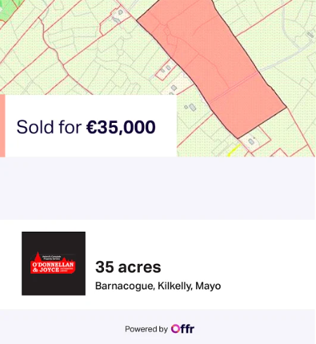 offr_property's tweet image. Sold! Congratulations to the team at O'Donnellan &amp;amp; Joyce Auctioneers on a great sale completed by online auction, powered by Offr. 
-
#onlineauction #offr #propertyforsale #auction #forsale #business #propertytechnology #innovation #newtechnology #mayoproperty #property