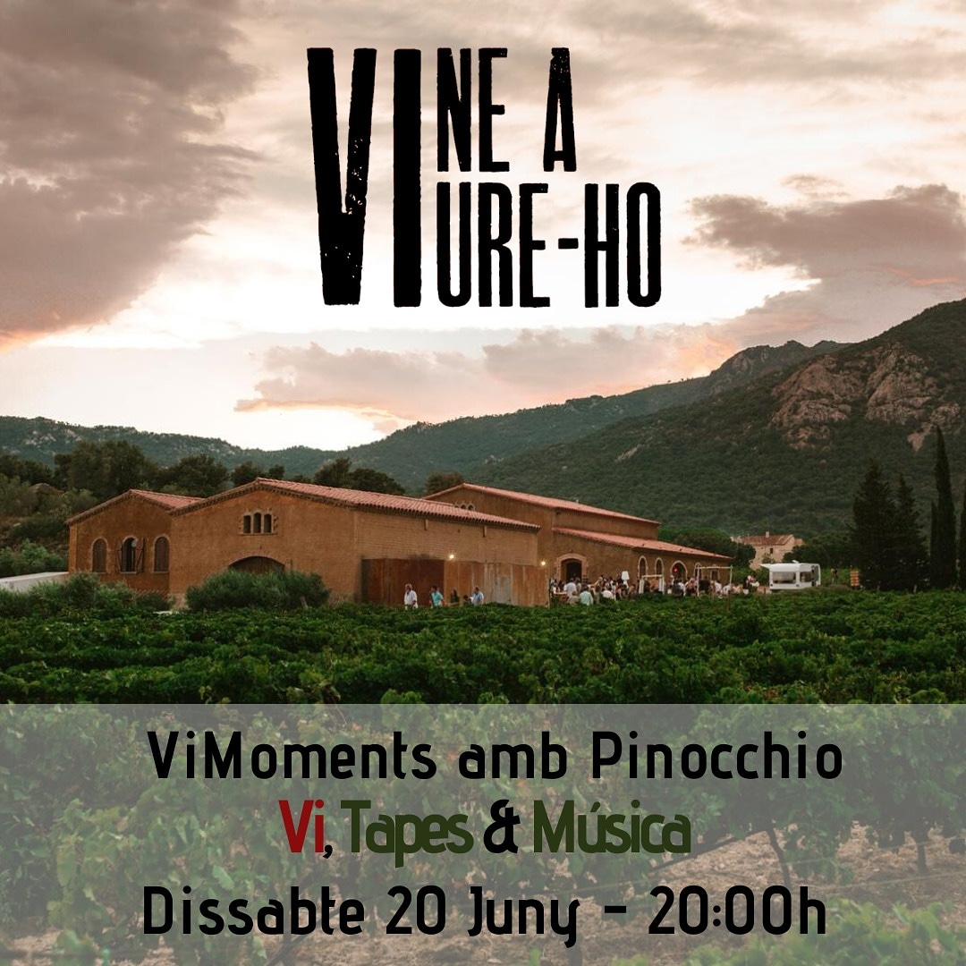 Vi, Tapes &amp; Música 🍷🧀🎶
Vine el proper dissabte 20 de Juny a les 8 de la tarda a gaudir entre les vinyes de Masia Serra dels Pinocchio, un grup de l'Empordà que ens encanta❤️.
Fes la reserva que tenim places limitades.
Vine a Viure-ho❗