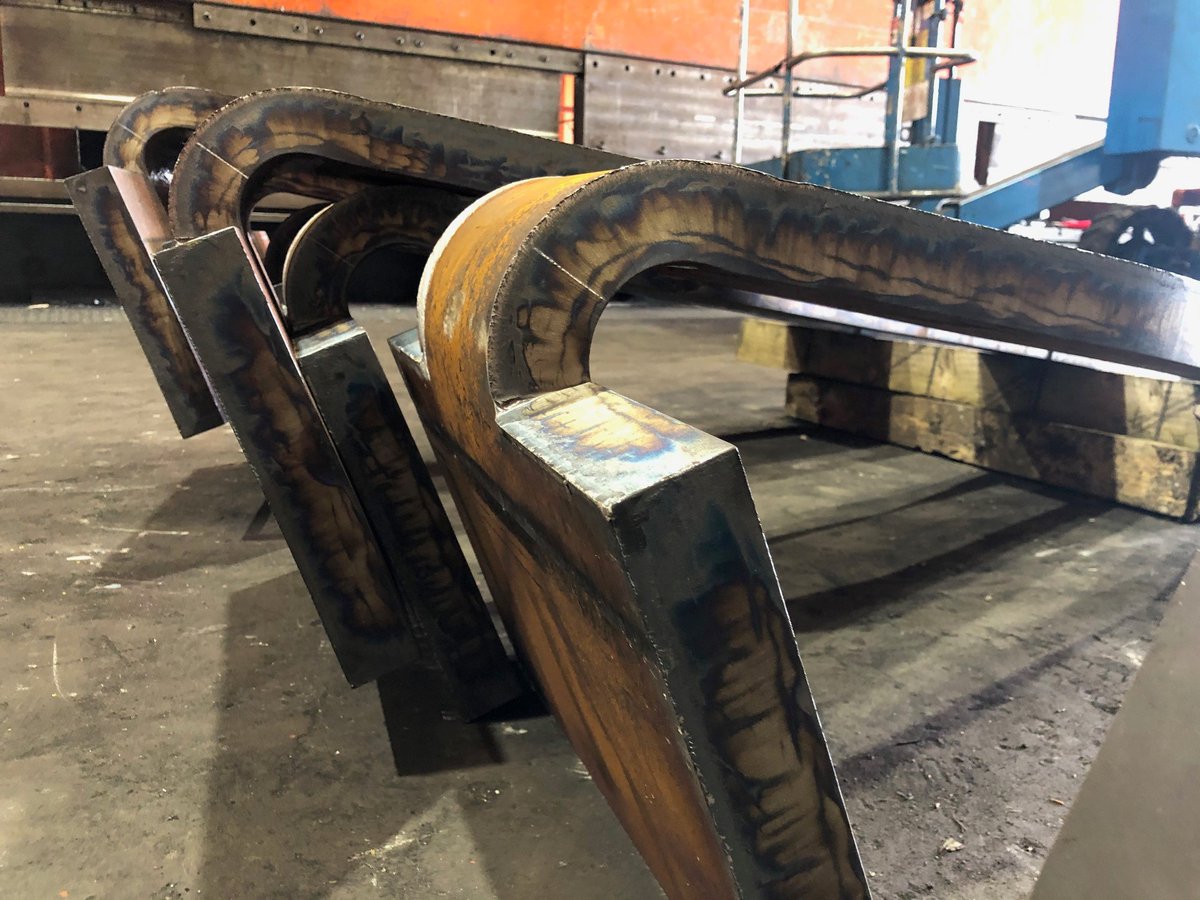 AngleRingCo's tweet photo. Heavy Metal was invented in the West Midlands right?
Here we have some heavy metal of our own straight out of the West Midlands - some 50mm thick plates we have rolled with 120° of bend and a 50mm inside rad, from S355J2+N material!
#HeavyMetal #PlateRolling #PlateForming https://t.co/ns93iYf9Si