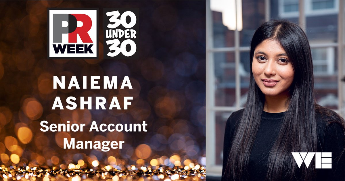 WE_UK's tweet photo. We’re super proud to have two of WE’s best and brightest, Naiema Ashraf and Niamh Griffin, named on @PRWeekUK’s 2020 #30under30 list – congratulations! https://t.co/HYWpZhx0Ay #WECelebrate https://t.co/rpgh8Qah0o