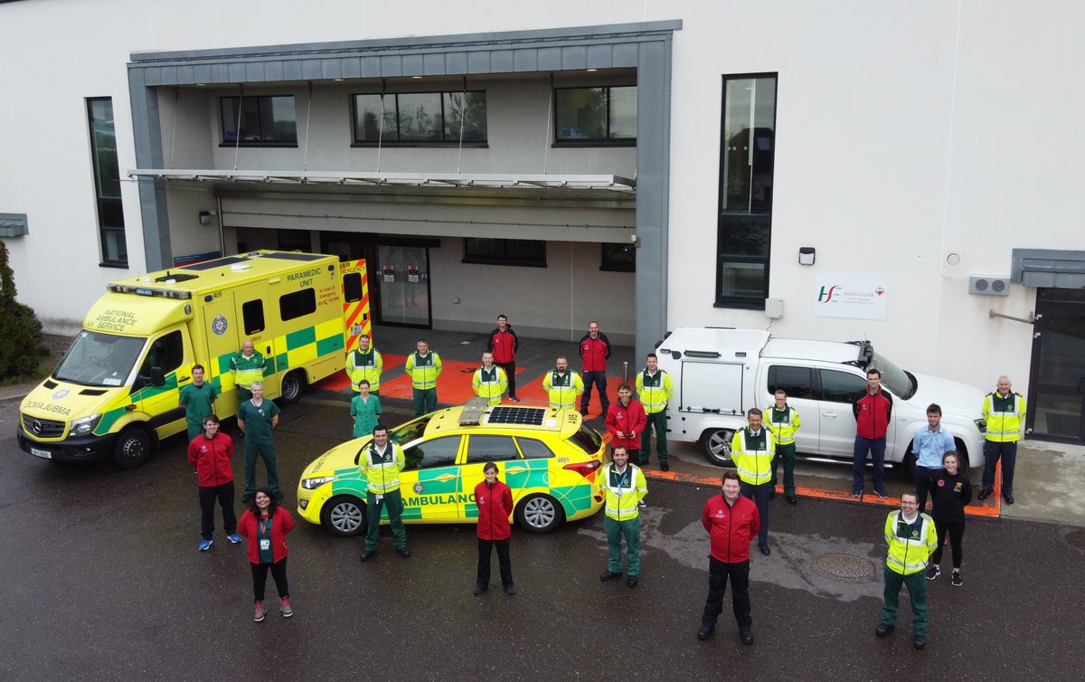 The <a href="/APPTeamCork/">Alternative Pre-Hospital Pathway Team - Cork</a>, a collaborative between <a href="/CUH_Cork/">Cork University Hospitals</a> <a href="/AmbulanceNAS/">National Ambulance Service 🇮🇪🚑</a> @HrSswhg &amp; <a href="/CorkKerryCH/">Cork Kerry Community Healthcare</a>, set-up to respond to low acuity calls, inspired by <a href="/slaintecare/">Sláintecare</a> is reaching it's 1,000th patient with a 70% non-conveyance rate. #RightCareRightPlaceRightTime Thanks to all who support us!