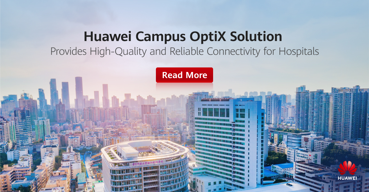 HuaweiEnt's tweet photo. With the increase of terminal connections,the traditional networks make the upgrade complex. The Huawei #CampusOptiX solution with the advantages of the IP &amp; POL help the Union Shenzhen Hospital deploy simple, green, &amp; flexible networks. Details: https://t.co/VsYgXvr9Ha #HiCampus https://t.co/AGUCkeCqfc