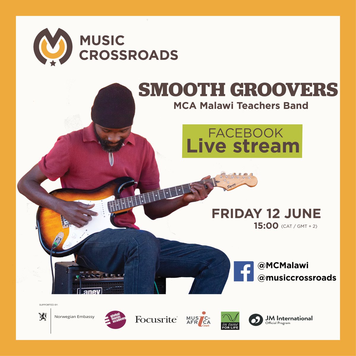 Music Crossroads Malawi is going live Friday 12th June at 15:00! Make sure to not miss this performance by the Smooth Groovers 🎶🎸

Tune in to our Facebook page on Friday to hear them perform live from Music Crossroads Malawi 🎶