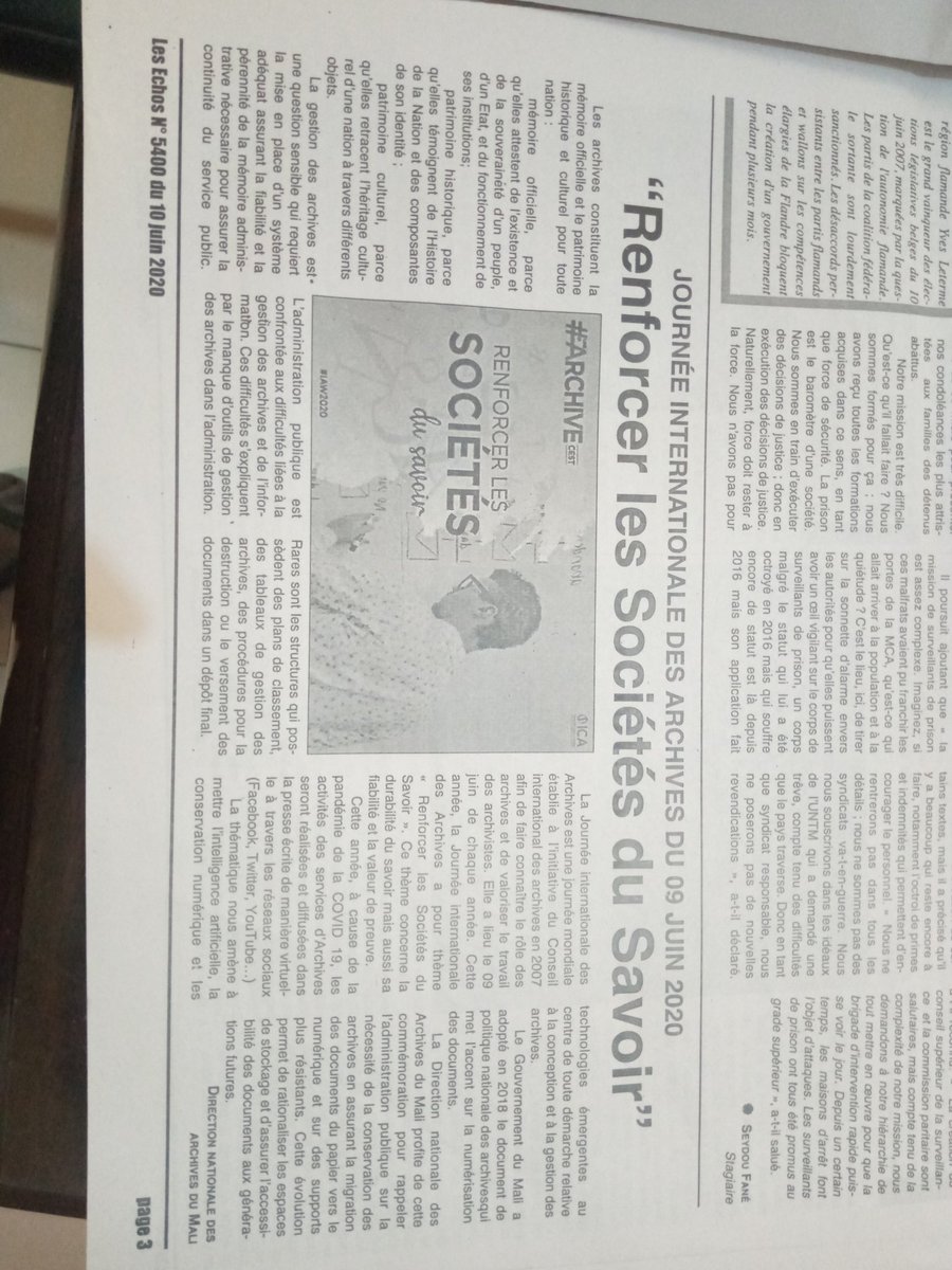 Direction Nationale des Archives du Mali (DNAM) tweet media