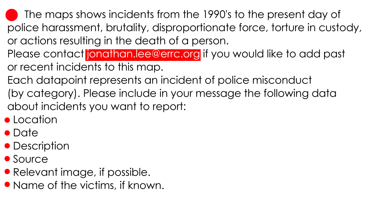 ERRCtweets's tweet image. Inspired by efforts in the #BlackLivesMatter movement to record and hold police violence accountable, Romani activists have made an open source map of incidents of police misconduct against #Roma and #Travellers in #Europe 👉 tiny.cc/policingroma