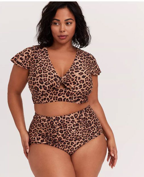indieplusdesign's tweet photo. LEOPARD TIE FRONT WIRELESS SWIM CROP TOP $59.50 Check out our fresh pics for summer staycations at : https://t.co/gQQ9kCnS5j #asos #bettylicious #boohoo #plussizebathingsuit #plussizebikini #plussizefashion #plussizeswim #prettylittlethings #simplybe #torrid #uniquevintage https://t.co/CoJthXa5GM