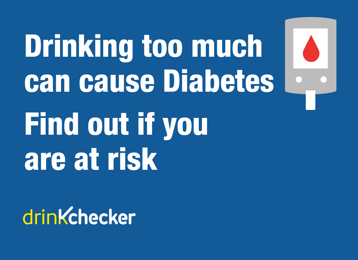 drinkchecker's tweet photo. Drinking above NHS guidelines can make you more at risk of developing Diabetes Type 2. Find out if you're at risk by taking the Drink Checker test. 

#diabetes #alcoholawareness https://t.co/pm0EYVIsSM