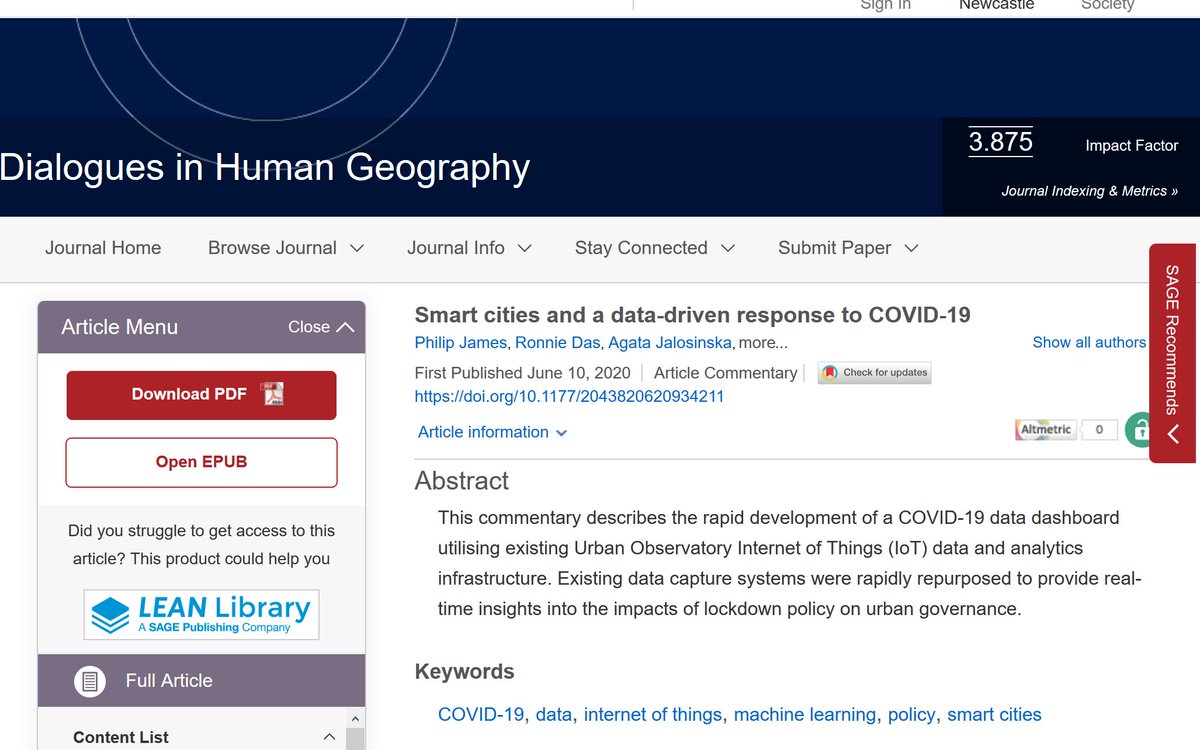 Take a look at our new paper on data driven response for cities and COVID19 in Dialogues in Human Geography.
journals.sagepub.com/doi/10.1177/20…
@lkssmth @RonnieDas11 <a href="/jagataj/">Agata Jałosińska</a>
<a href="/urbanobserv/">Urban Observatory</a> <a href="/ukcric/">UKCRIC</a> <a href="/EPSRC/">Engineering and Physical Sciences Research Council</a> <a href="/EngineeringNCL/">Engineering at Newcastle</a> <a href="/NCLBusiness/">NCL Business School</a> @computingncl