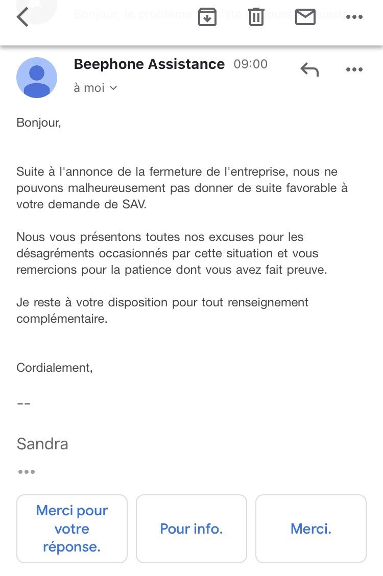 VictimeBeephone's tweet photo. Comment on dit déjà ? Ah oui. « C’est la cerise sur le gâteau ! » #Beephone La situation est tellement aberrante et comme la @dgccrf ne fait rien.... moi ça me fait tomber sur le cul. 😂 https://t.co/L5GjRO5wTu