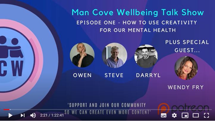 It was fun speaking on the 'Man Cove Wellbeing Talk Show,' on the topic of ‘How to Use Creativity for Mental Health.’ Listen in youtu.be/D4k-Ss3rSK4 Write from Your Heart amzn.to/2AnzLjb #mentalhealth #creativity #journaling #writingtips  #MensHealthWeek #selfhelp