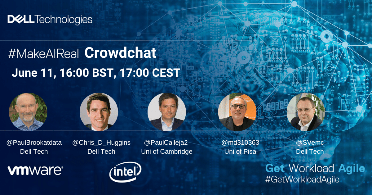 suzyspaatz's tweet photo. Excited that @SVemc hast just joined the amazing line up of Crowdchat hosts for tomorrow's discussion on advances in #AI and #HPC with real life use cases! Log in tomorrow to participate: https://t.co/Mi7JzXOJ7n #MakeAIReal #GetWorkloadAgile https://t.co/utGq03nHAM